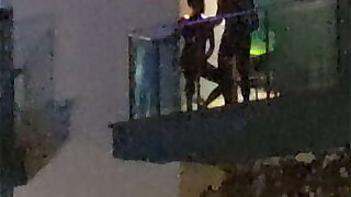 Guys caught shacking keep in a holding pattern the balcony